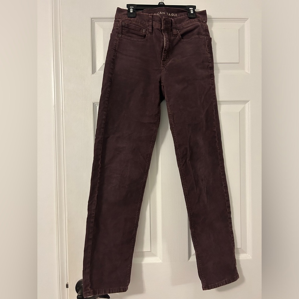 american eagle brown size 2 corduroy straight leg jeans
